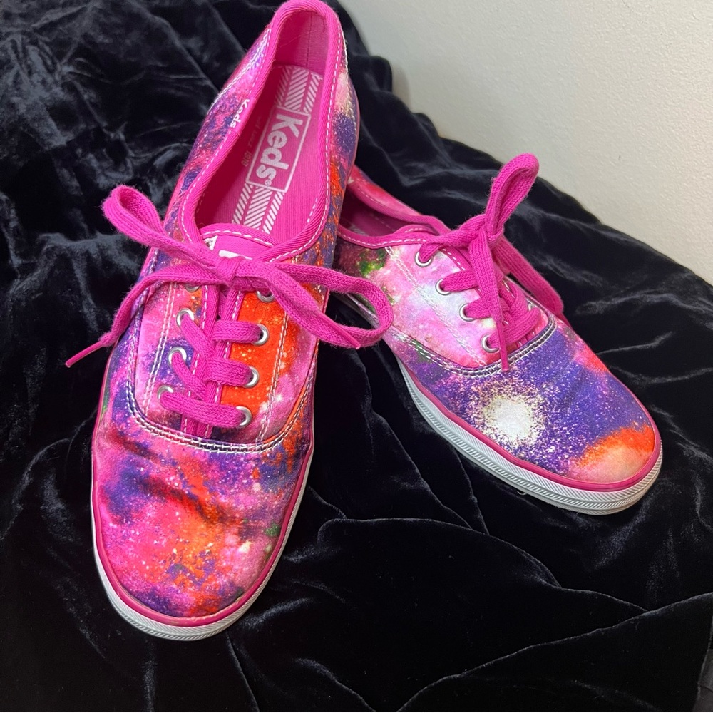 Keds Hot Pink, Purple Galaxy Lace-up Sneakers